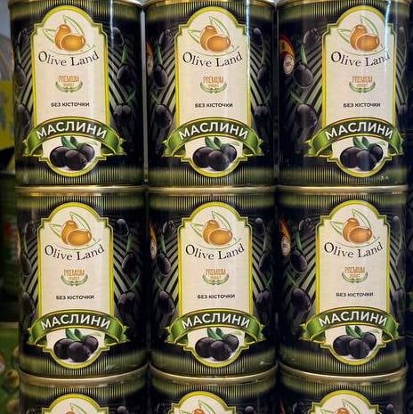 Маслини OLIVE LAND без кісточки з/б, (Мега, Леша Pringles), 300г