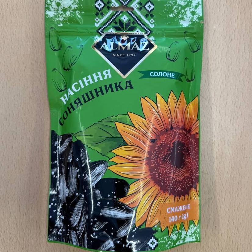 Насіння сонях смажене Солоне ALMAZ,(Ан Снек) 140г