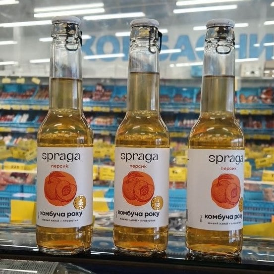 Spraga, Напій Комбуча Персик скло (ЗДМ), 250мл
