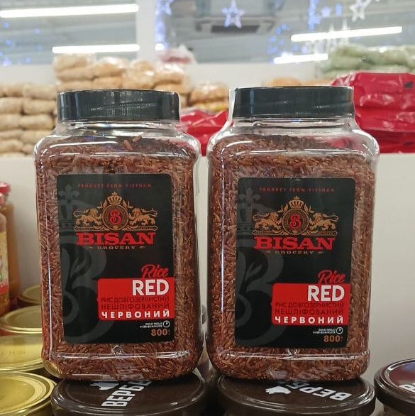 Bisan Рис RED довгозернистий нешліфований червоний (Павловський), пл/б 0.800кг