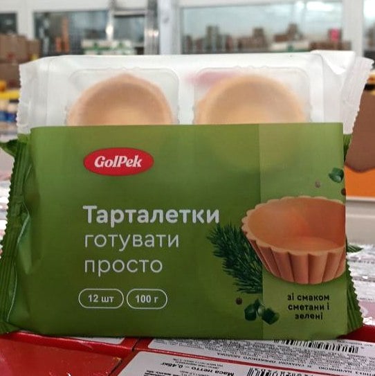 Голпек Тарталетка пісочна зі смаком сметани та зелені, Маестро, 100г