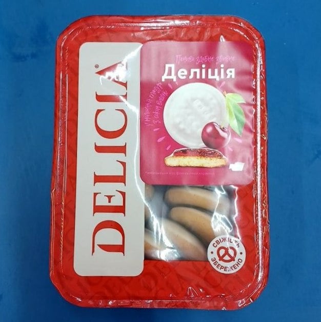 ДЕЛІЦІЯ Печиво здобне збивне у молоч глазурі смак вишні (Солодко) 300г