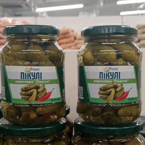Домашні продукти, Огірки Пікулі мариновані, (Павловський), 370мл/340г