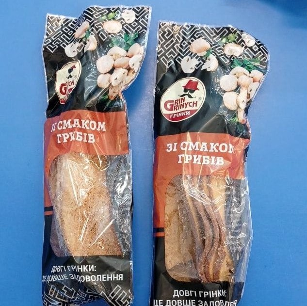 Grin Grinych Грінки зі смаком грибів (асорті) (Лакомка) 90г