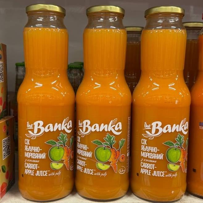 Сік яблучно-морквяний (The Banka), 1л