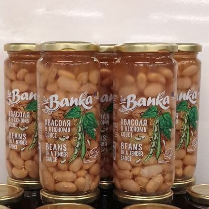 Квасоля в ніжному соусі ТМ "TheBanka"(The Banka) скло 0.5кг