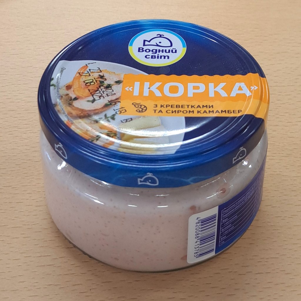 Паста "Ікорка" з креветками та сиром Камамбер, 160г (Водний світ)