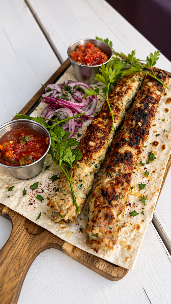 Lula kebab din vită și porc (Люля кебаб яловичина-свинина)