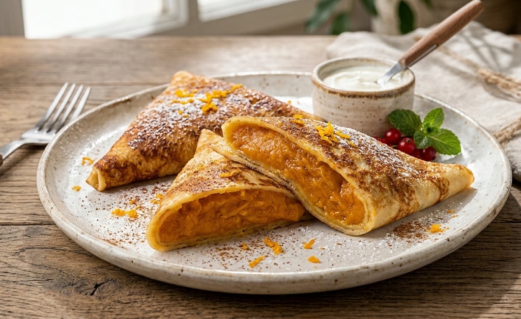 Млинці гарбуз, апельсин, кориця