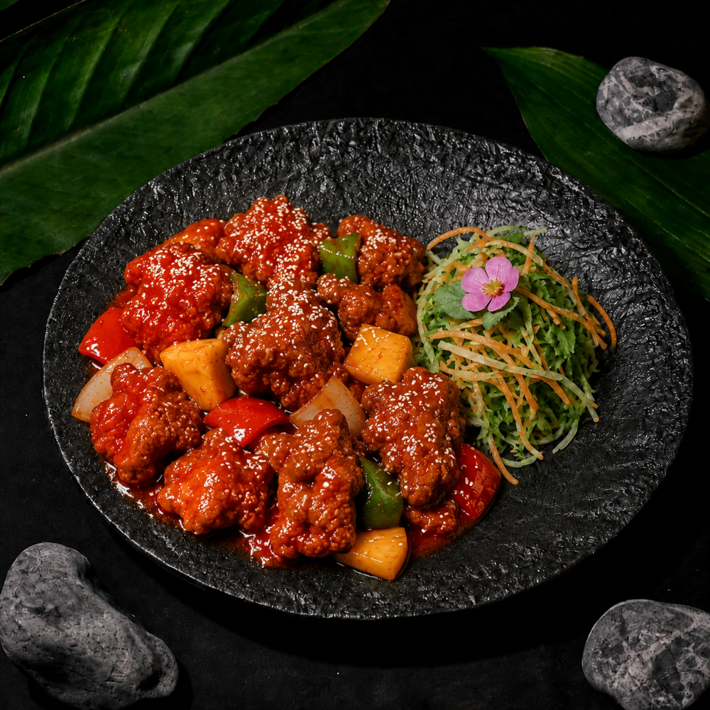 ქათამი ტკბილ-მჟავე სოუსში ანანასით / Sweet & sour chicken with pineapple