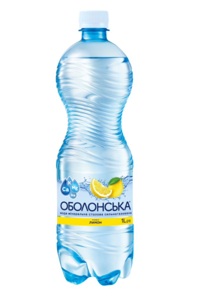 Мін.вода "Оболонська+лимон" 1л.ПЕТ