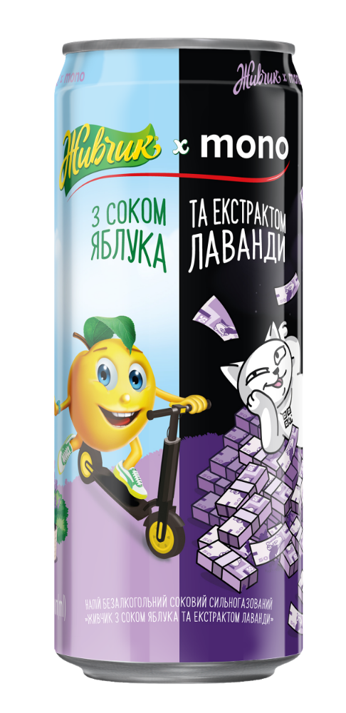 Б/а напій "Живчик з сок.яблука та екстр.лаванди"банка 0,33FIT