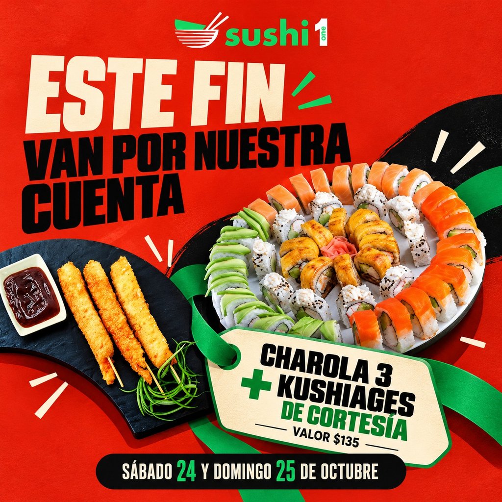 Charola 3 + kushiages de queso cortesía