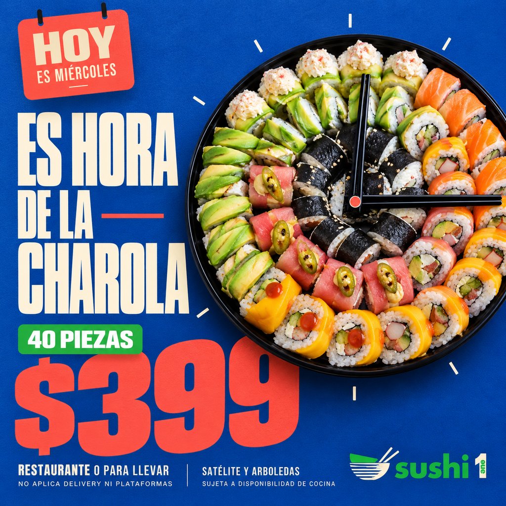 Charola 40 Piezas a $399 SOLO MIÉRCOLES