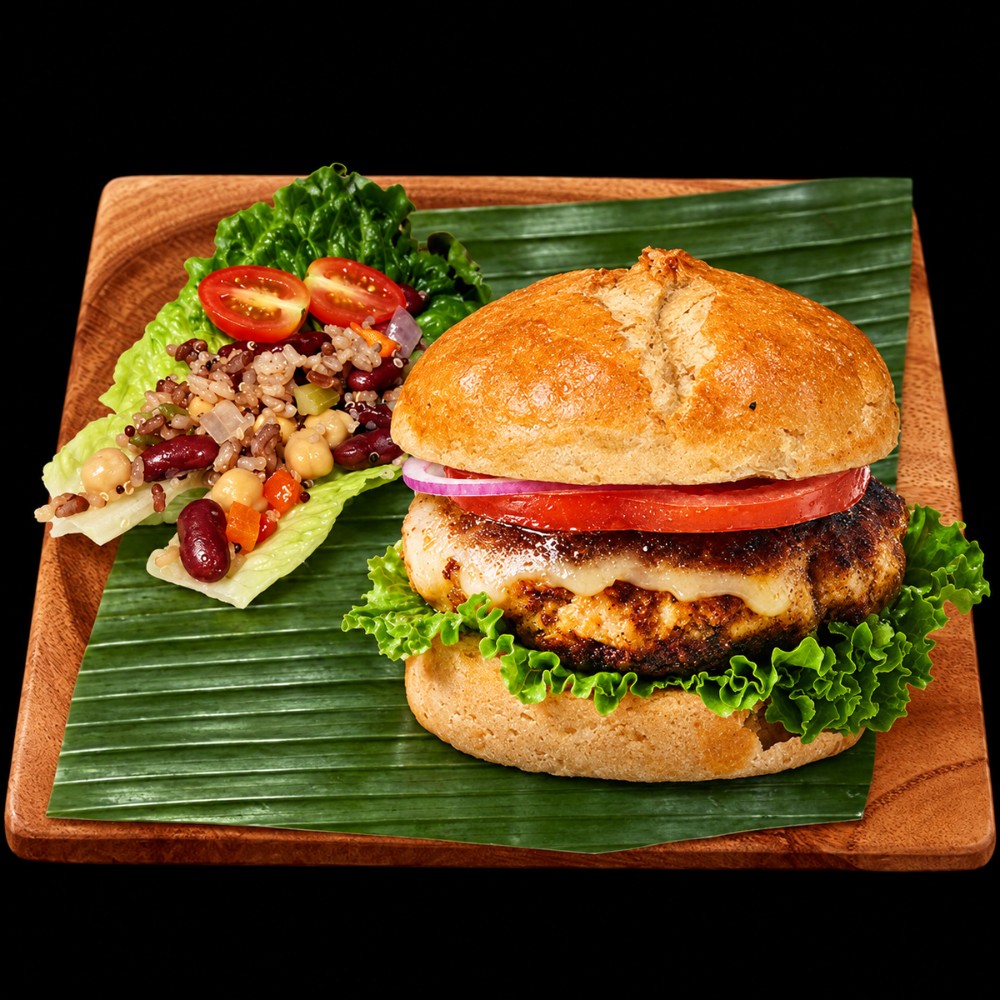 Herbed Chicken Swiss Burger