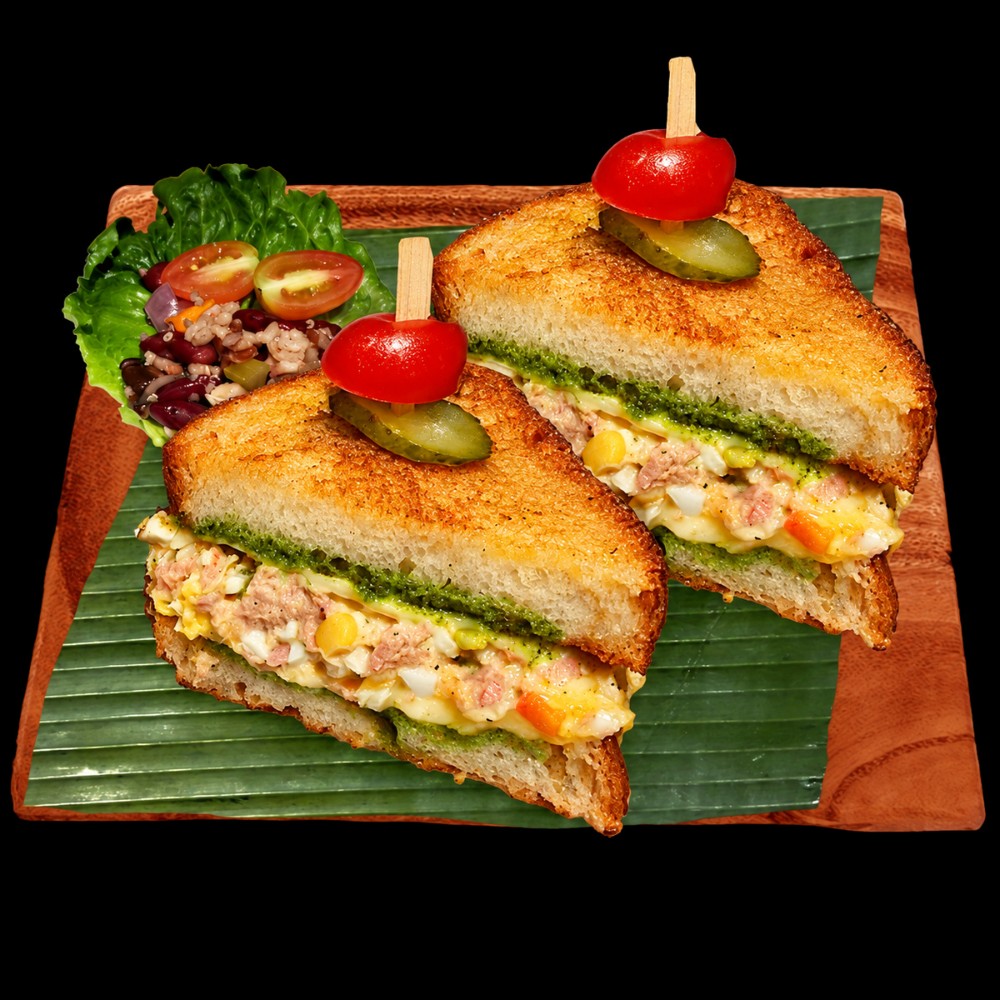 Grilled Tuna Pesto Swiss & Corn on Sourdough