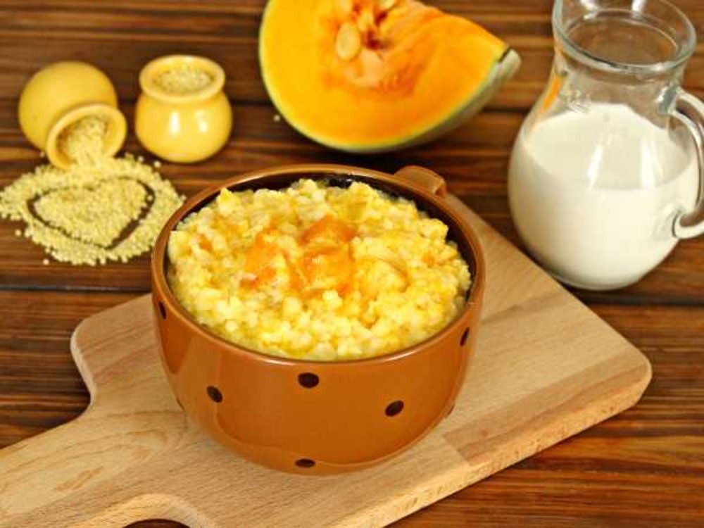 Каша гарбузова з пшоном та вершками , з родзинками 150г