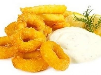Кільця кальмара у фритюрі (100 г)