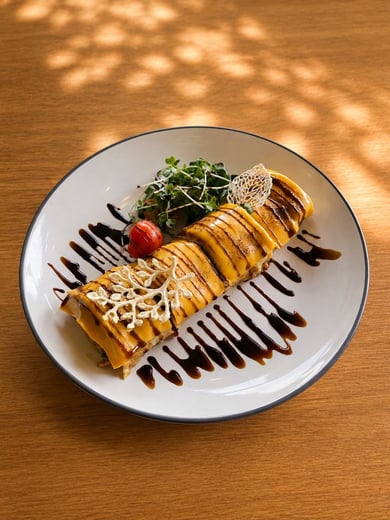 Омлет зі спаржею, куркою та овочами, 300 г.