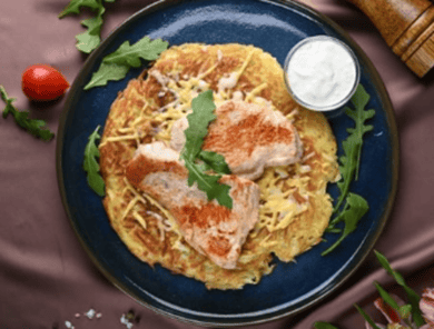 ХЕШБРАУН З ІНДИЧИМ ФІЛЕ / Hash Brown with Turkey Breast