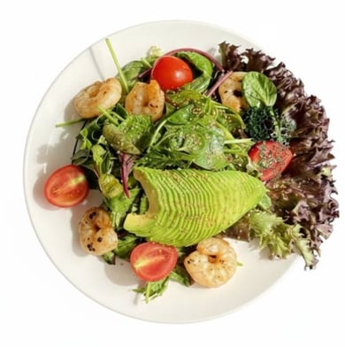 Shrimp and avocado salad (500gr)🦐🥑🍅🧀🥬