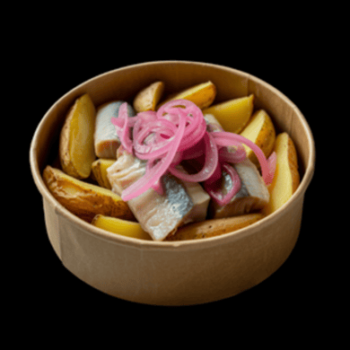 Arenque con patatas / Селедка с картофелем