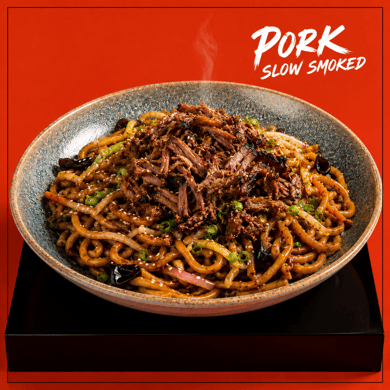 ატრია აწეწილი ღორის ხორცით / Noodles with pulled pork